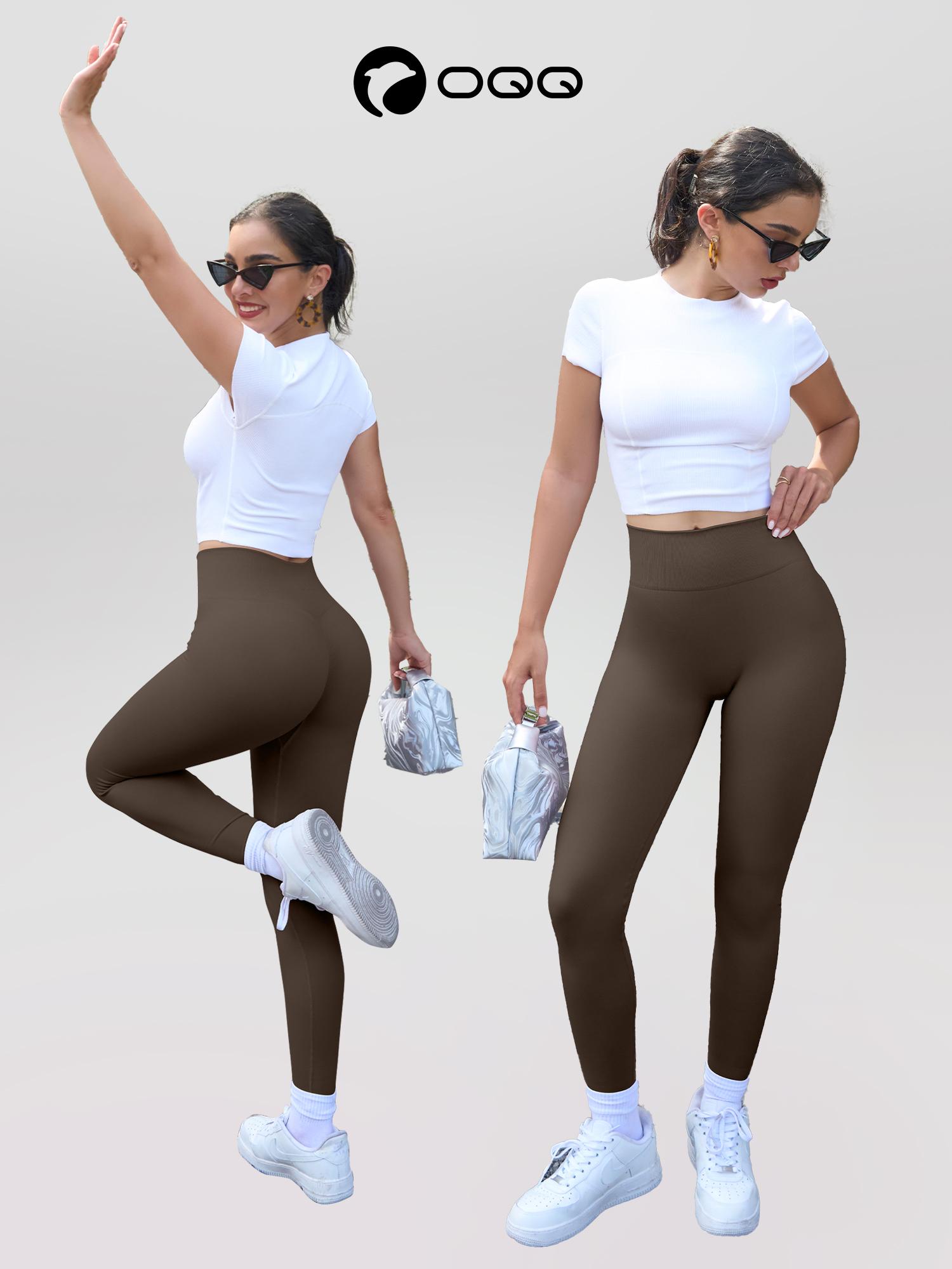 OQQ Women's 2 Piece Yoga Legging Seamless Workout High Waist Butt Liftings Athletic Leggings SpringStatements