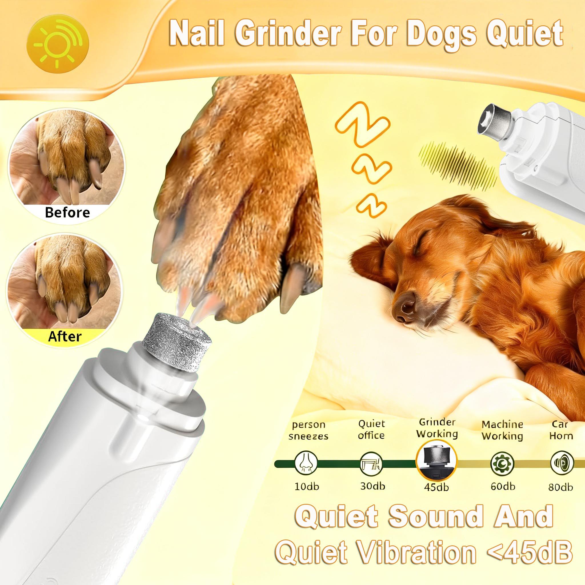 2-in-1 pet nail clipper and grinder, dog nail clipper trimmer, ultra quiet electric nail set, rechargeable, suitable for trimming toes and claws of dogs and cats of all sizes