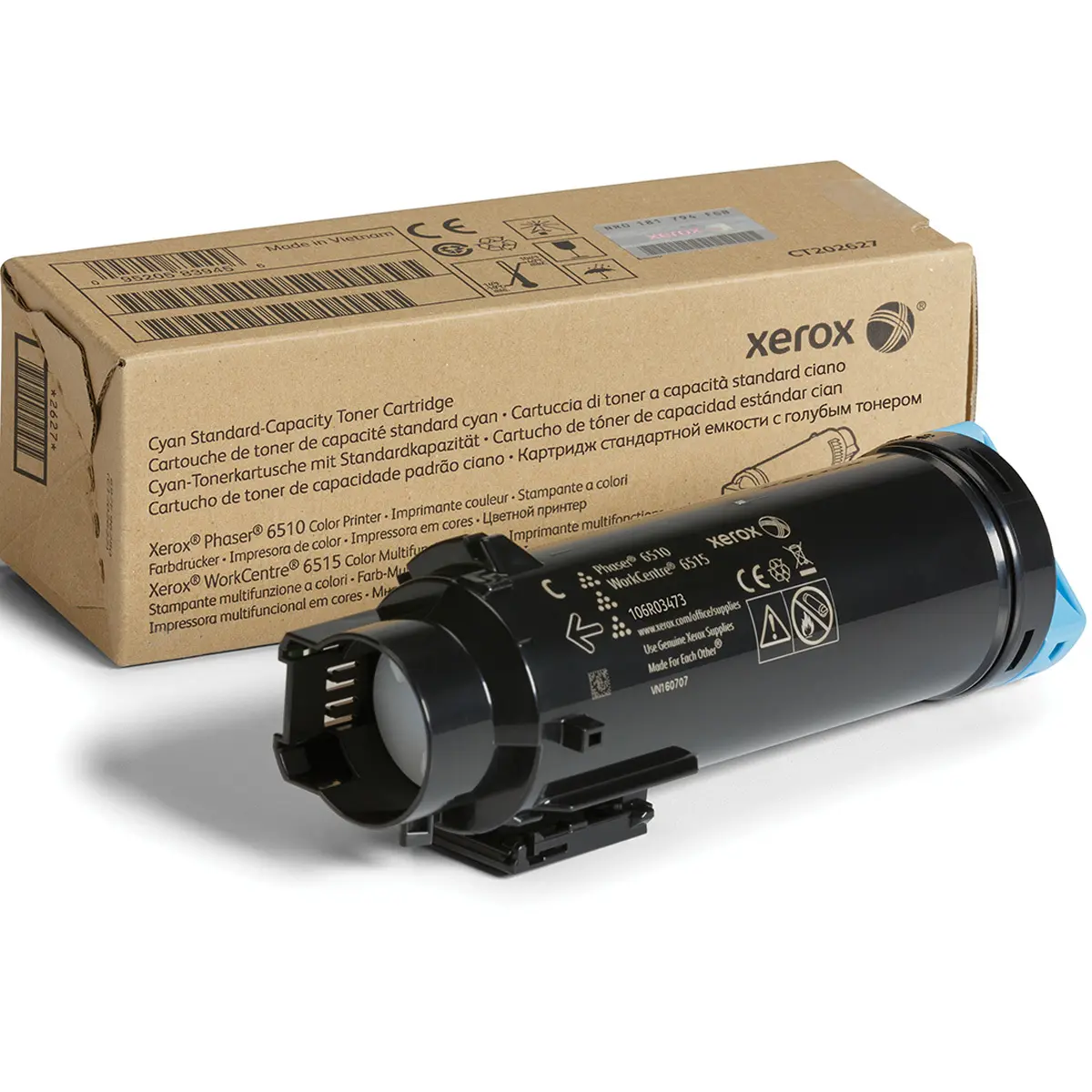 Genuine Xerox Cyan Std Cap Laser Toner Cartridge - Vibrant Print Supply for WorkCentre/Phaser Series Printers, 1000 Page Yld