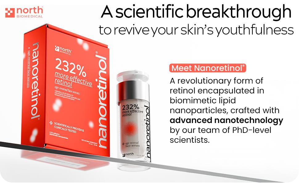 NANORETINOL, the 232% more Effective Retinol Serum for Face, Eye Contour & Neck - Clinically Proven - Encapsulated Nano Retinol in Biomimetic Nanoparticles - Anti-Aging & Dark Spot Remover, Skincare Repair Cream for Night