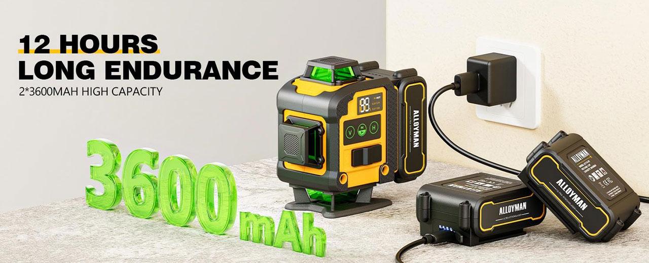 Laser Level 16 Line Self Leveling with Tripod, Alloyman 4D Lazer Level, 4x360° Line Laser for Construction Project Renovation, Floor Tile,   Laser Level Lines Tool, Holiday Gift Ideas for Christmas and New Year Celebrations