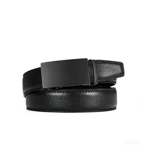 【Trimmable】Men's Belt Leather Ratchet Automatic Buckle Adjustable for Casual & Formal Wear Gift Textured Premium Belt for Men's Wear TikTokShopBacktoSchool business Outdoorfun Cow Hide Material