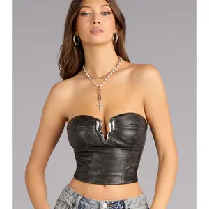 No Apologies Hardware Strapless Bustier Top
