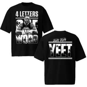 Jey Uso Four Letters One Word WWE Bootleg T-Shirt, Ugh Ugh Yeet Wrestling Graphic Tees Made in USA, Casual Music Tour Sports Fan Tee Unisex Top Menswear Womenswear