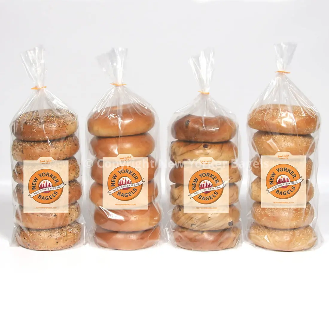 New Yorker Bagels 2 Dozen NYC Bagels - Cinnamon Raisin, Everything, Plain, Sesame - Vegan, No Preservatives, Kosher Certified, Fresh Snack