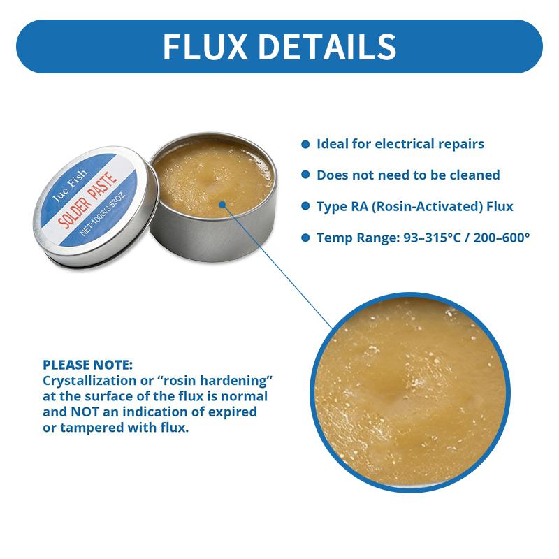 100g No-Clean Solder Paste Flux – Easy Soldering Repair Paste for PCB, Wires, Stainless Steel & 18650 Battery, Strong Solder Joints, Electronics Repair (3.5 oz)