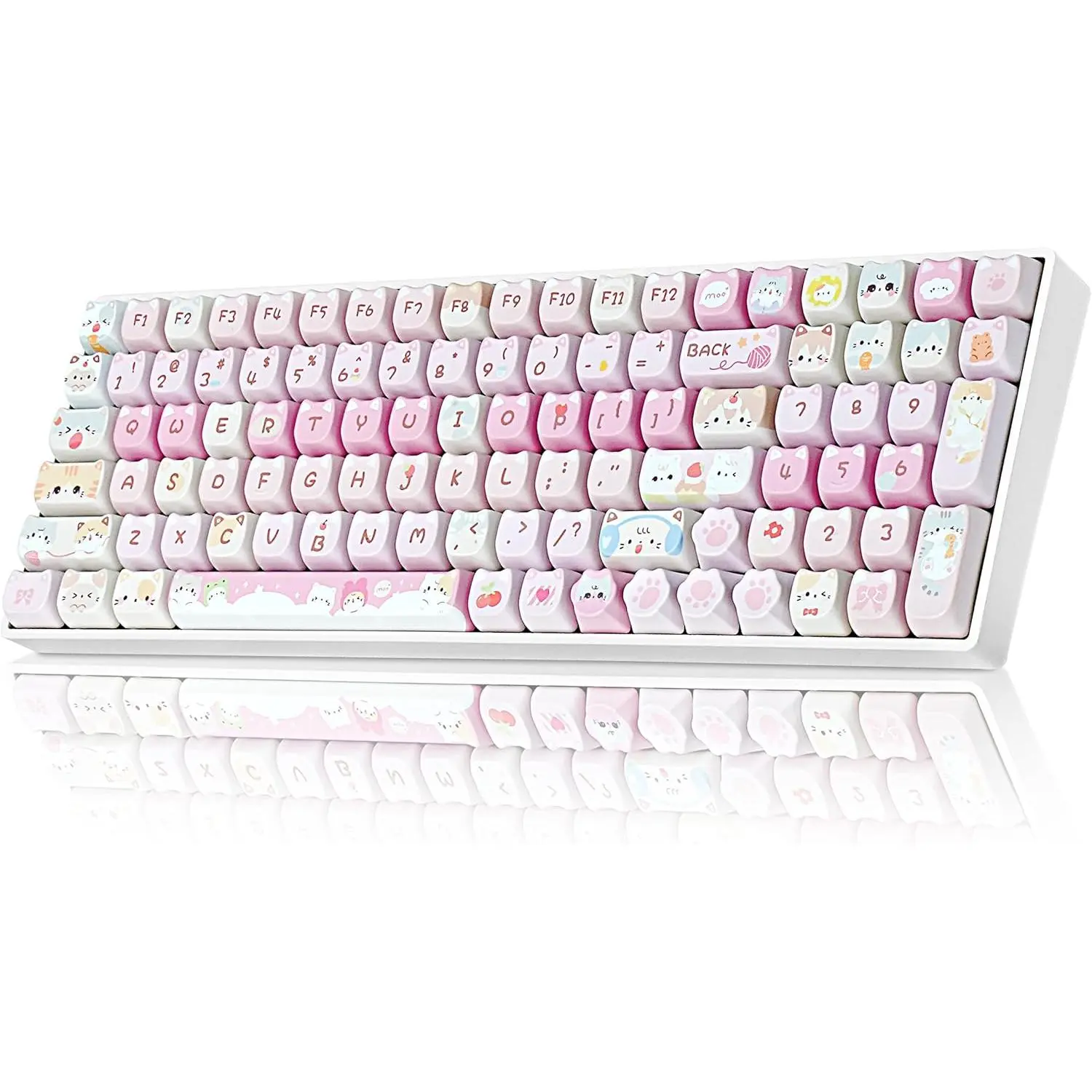 ZORNHER ZH100 Wireless Mechanical Keyboard 98 Percent with Number Pad Pink Cute Creamy Keyboard for Girls Full Size Girly Kitty Gaming Keyboard Meow Meow Squad Keycaps Creamy Souding Linear Switches ,,DealsforYouDays ,SummerWinsback to school shopping tik