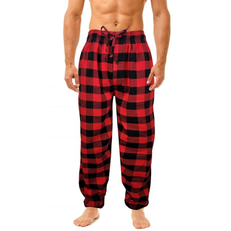 Cotton Lounge Pajama Pants for Men | Plaid S-6XL | Different Touch