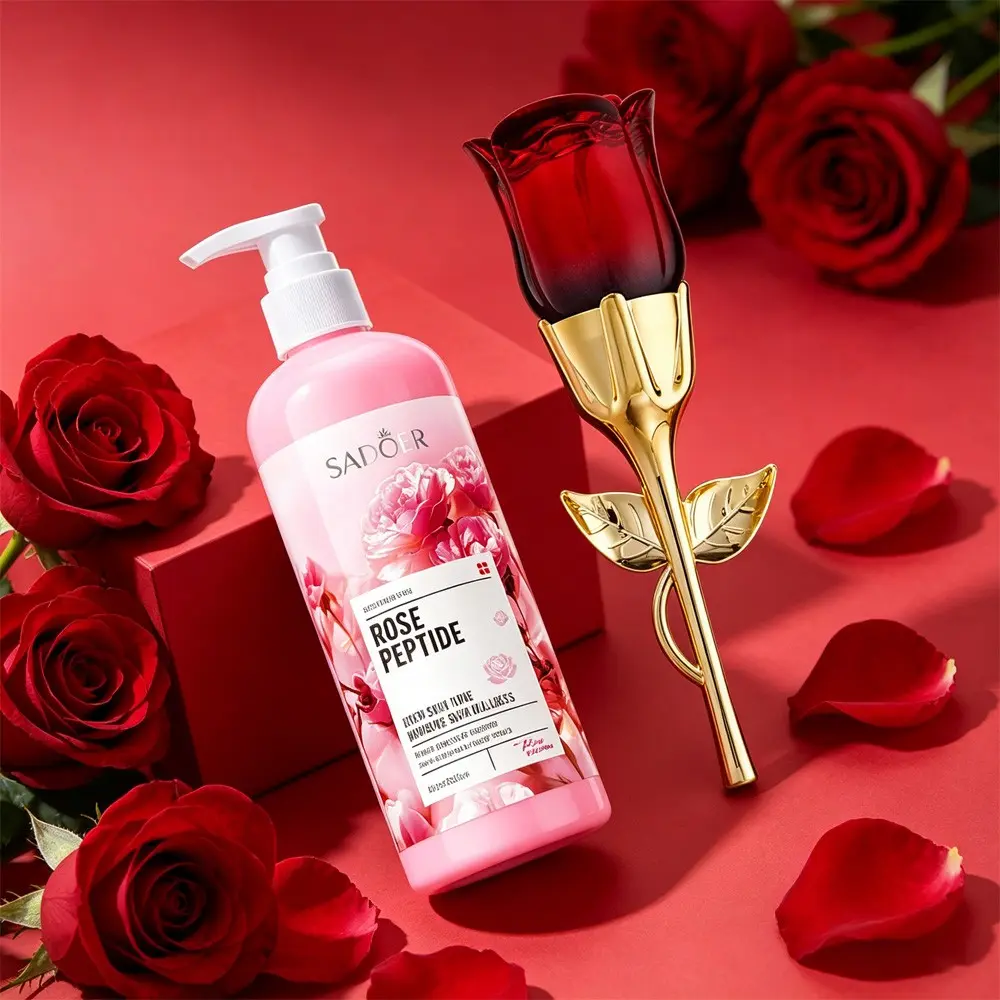 Rose Perfume Set with Peptide Body Lotion, Long-Lasting Floral Fragrance, Non-Sticky, Lightweight Moisture, Nourishing Body Care, Ideal Gift for Women