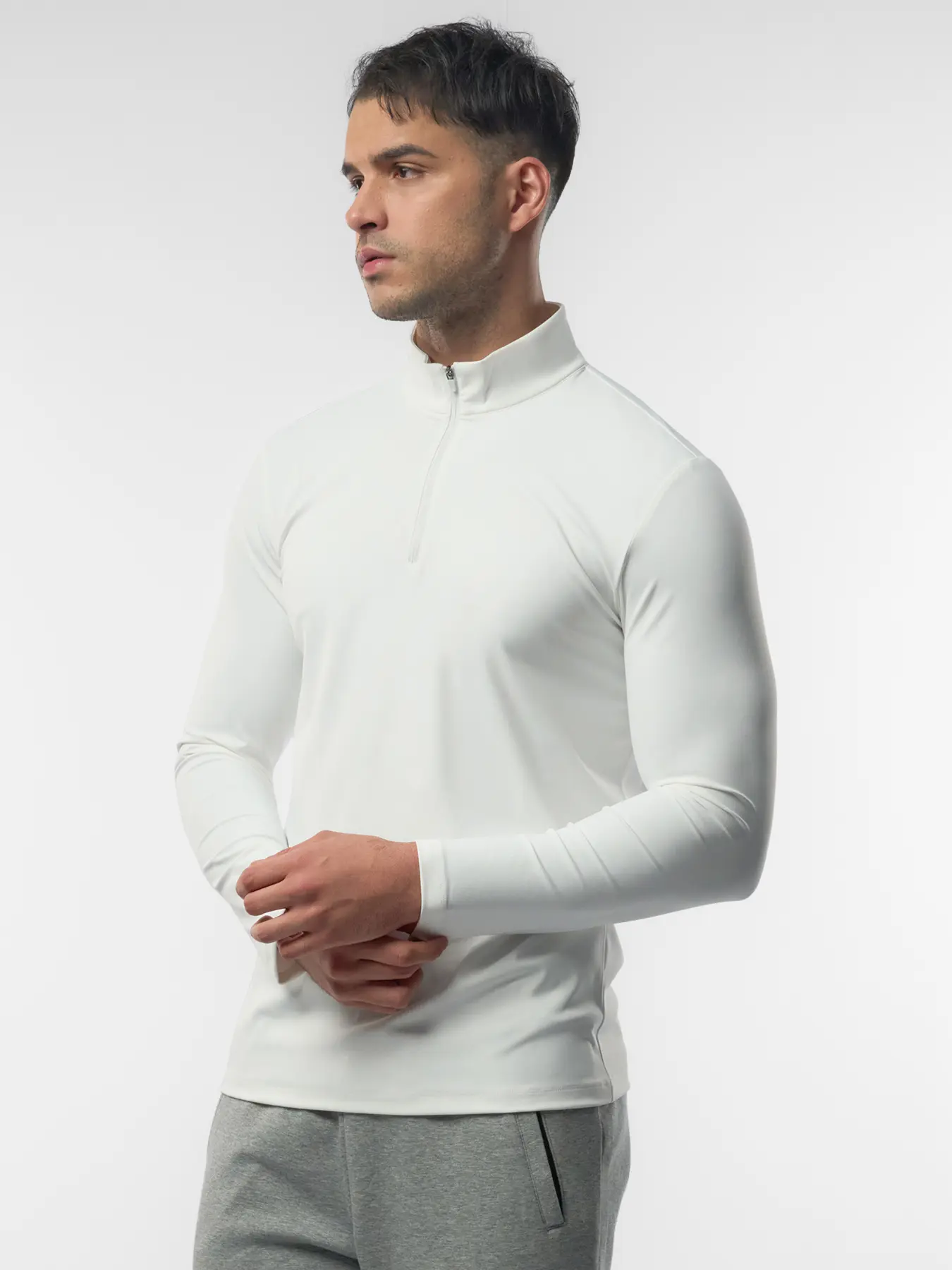 Fioboc SmoothBlend Men's Half-Zip Mock Neck Tee - Same Color Zip