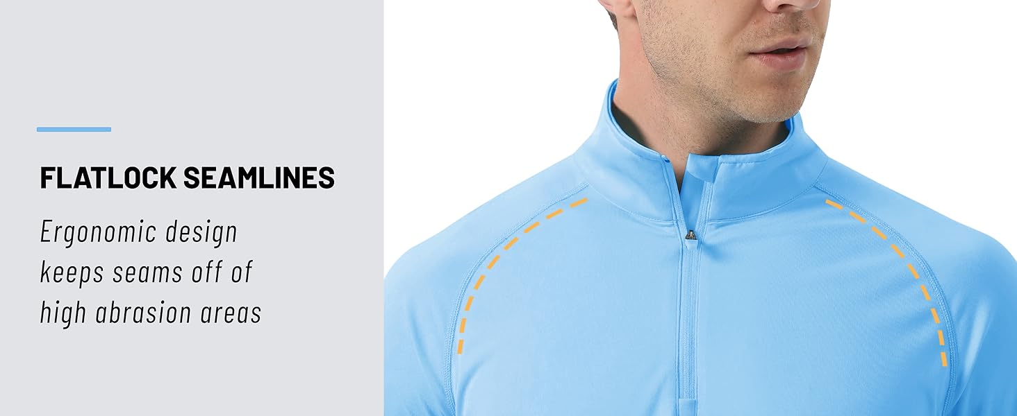 MAGCOMSEN Men's 1/4 Zip Shirt UPF 50+ Quick Dry Lightweight Long Sleeve for Hiking Running Rashguard Outdoor Sports Clothing Sports Casual Wear Outdoorfun