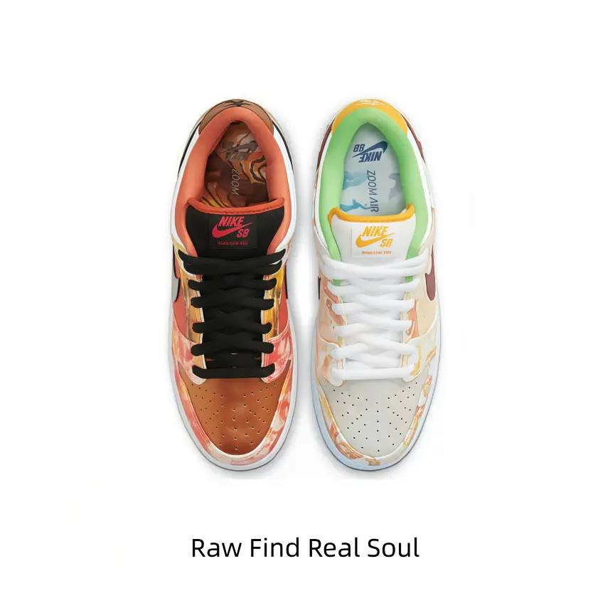 Trendy Retro Low Top Streetwear Casual Shoes Hand Drawn Watercolor Print Panel Design Durable Rubber Outfit Matching Daily Sneakers For Men Women