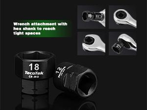 TecoTek 14-Piece 3/8-Inch Drive Metric Low Profile Impact Socket Set 6mm-19mm No Skips 6 Point CR-MO Shorter for Tight Areas TecoTek 14-Piece 3/8-Inch Drive Metric Low Profile Impact Socket Set 6mm-19mm No Skips 6 Point CR-MO Shorter for Tight Areas