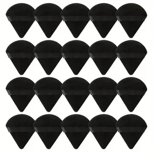 Velvet Triangle-Shaped Soft Makeup Powder Puffs, 20pcs/set Dust-Proof Makeup Puffs for All Skin Types, Makeup Tools for Women, Beauty Puff