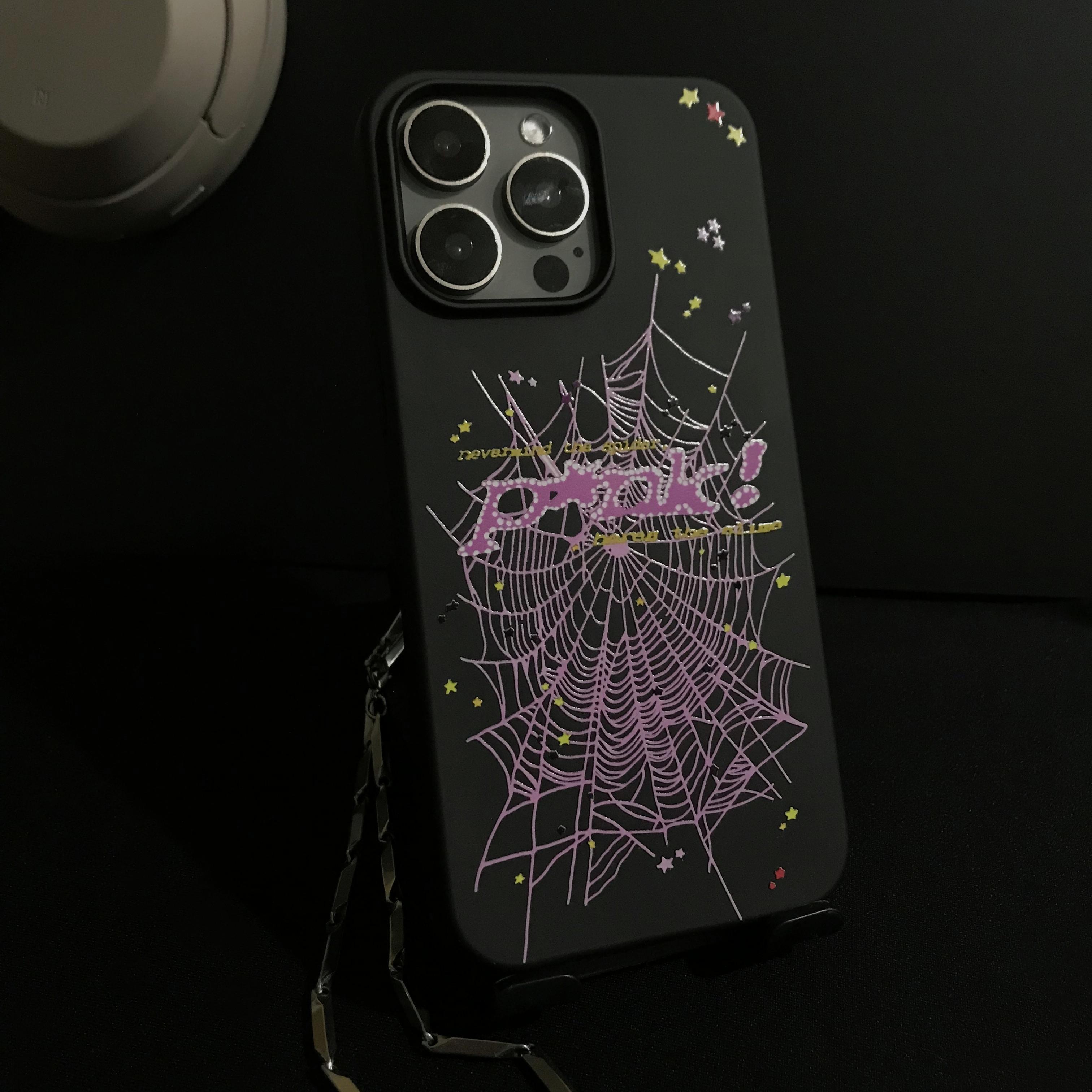 Pink Spider  Pink  Phone Cases Accessories Cover AestheticCove Protect Your iPhone in Style with Our Stylish Tough Phone Case Handheld Halloween Christmas Protective