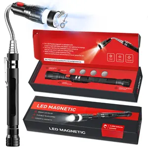 Telescoping Magnetic Pickup Tools with LED Flashlight, 22 Inches Extendable Neck, Car Repair Gadget, Gifts for Men Fathers Day Gifts, Husband, Boyfriend, Tools Gadgets for Men
