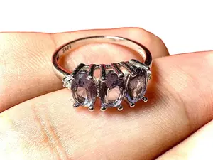 925 Sterling Silver 3.00 CTTW Tri Stone Tanzanite December Birthstone Ring