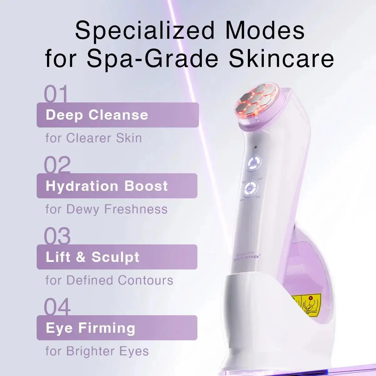 DermRays FusionGlow M1 Microcurrent Facial Toning Device - 5V DC5V 2A Power, Deep Cleanse, Lifts & Firms, Clinically Proven Flawless Results in 14 Days, Safe for Home Use, All Skin Types, Adult Beauty Appliance for Eyes Firming