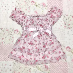 Sweet Kawaii girly floral crop top casual slim fit chic knitted bow square neck tees Harajuku retro 2000s aesthetics streetwear