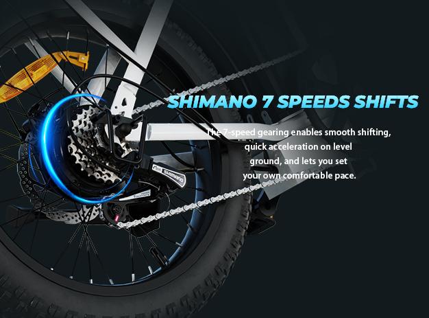 WINDHORSE W4A Foldable Electric Bike, Peak 983W Motor Ebike, 55-70 Miles & 20 MPH, 48V Removable Battery, 20" Fat Tire All-Terrain Electric Bicycle for Adults Teens with 7-Speed, Suspension