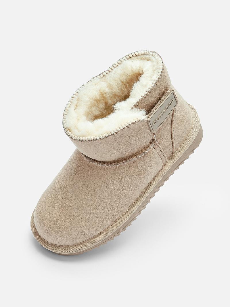 Balabala Kids Winter Snow Boots Warm Fleece-Lined Waterproof Easy On & Off Short Boots with Anti-Slip Sole & Triple-Layer Insulation