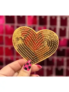 Sequins Hearts Iron On Patch