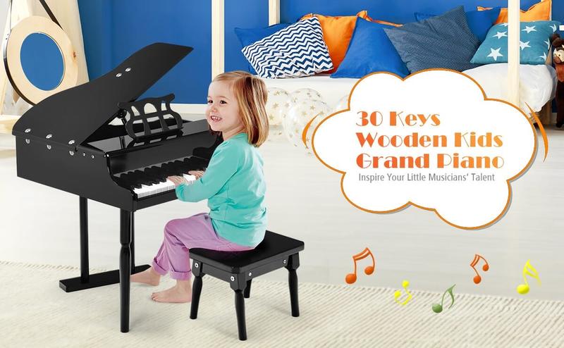Costzon Classical Kids Piano, 30 Keys Wood Toy Grand Piano with Music Stand and Bench, Mini Musical Toy for Child, Ideal for Children's Room, Toy Room,Christmas Festival Gift Black Friday Cyber Monday Costzon Classical Kids Piano, 30 Keys Wood Toy Grand Piano with Music Stand and Bench, Mini Musical Toy for Child, Ideal for Children's Room, Toy Room,Christmas Festival Gift Black Friday Cyber Monday