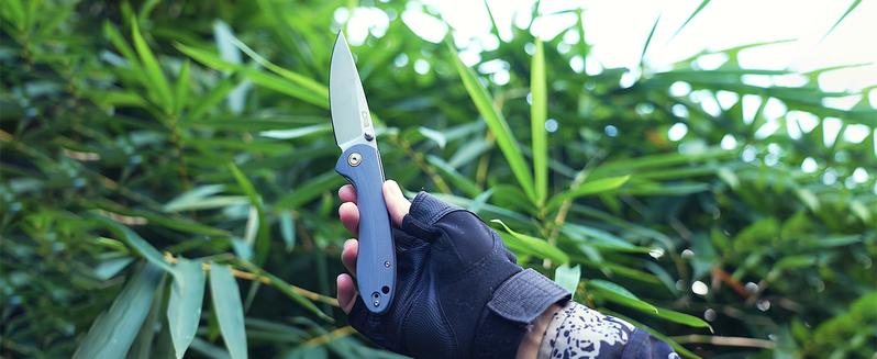 CJRB Folding Knife Feldspar Tool Knife with Stonewash D2/AR-RPM9 Steel Blade G10 Handle EDC Knife for Everyday Carry, Outdoor and FathersDayGift