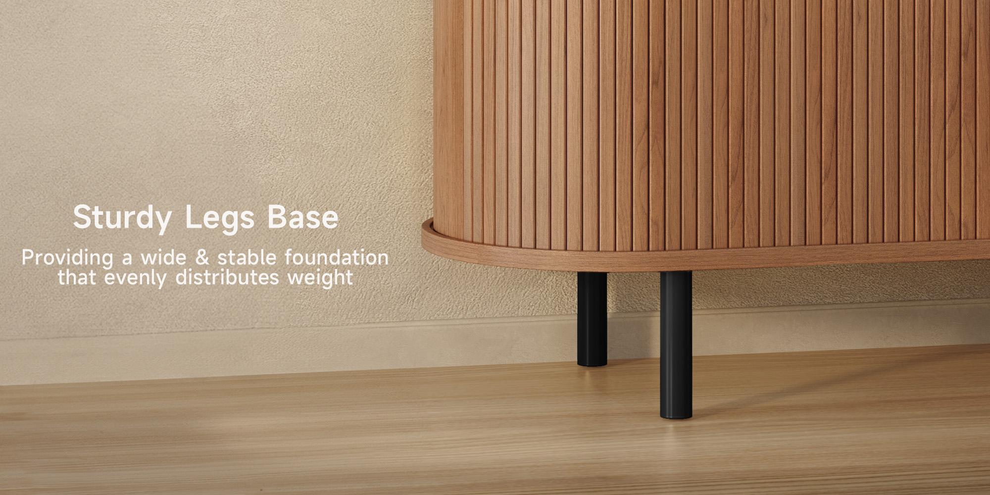 【Sliding Doors Design】ONBRILL 55" Gorgeous Fluted TV Stand for TVs up to 60 Inch, Modern Entertainment Center with Power Outlet & Adjustable Shelves Storage for Living Room, Media Console,Bedroom Furniture,Christmas Gift