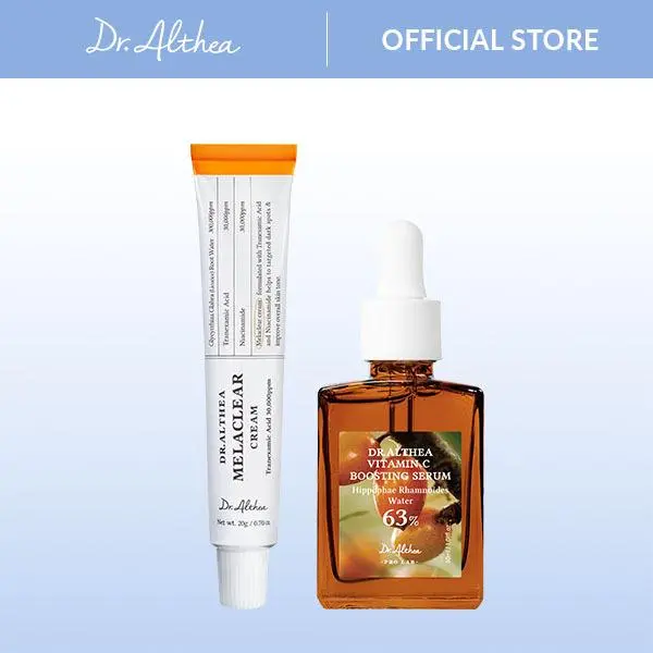 [Dr.Althea Official] Brightening Boost Set - Vitamin C Boosting Serum for a Radiant, Even Complexion,  Melaclear Cream to Visibly Reduce Dark Spots, Korean Skincare