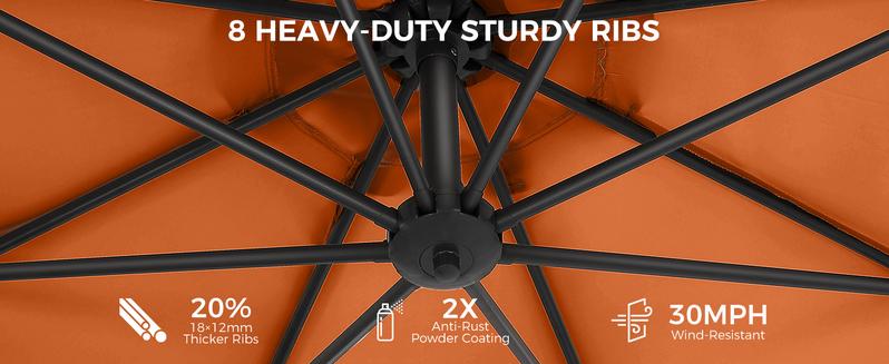 【Collection of Patio Umbrellas】Homshade Premium 10ft/9ft/7.5ft Offset Patio Umbrella with Adjustable Canopy & Easy Tilt System for Pool Deck & Garden - Solar Parasol with UV Protection