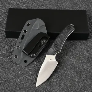 S35VN Steel Small Fixed Blade EDC Knife For Men , G10 Handle , Outdoor Camping, Hiking, Fishing, Hunting & Survival Gift