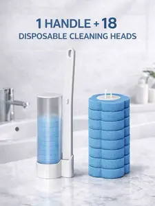 Wall-Mounted Disposable Toilet Brush Cleaner System - Hygienic & No-Touch