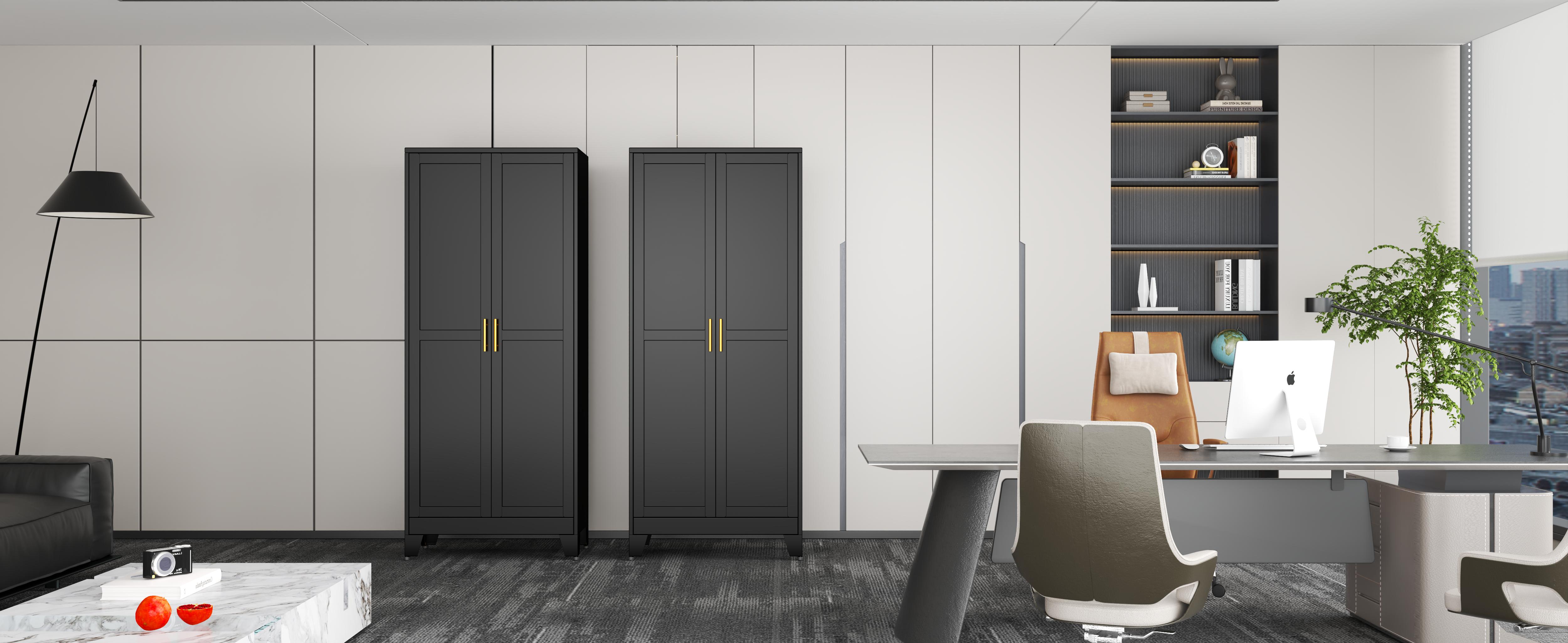 75.2" & 70.8" Tall Metal Kitchen Pantry Storage Cabinets with 2 Door and 5 Adjustable Shelves Cupboard for Kitchen Dining Room Living Room and Bathroom