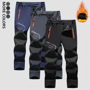 Men's Winter Outdoor Windproof Waterproof Versatile Sports Pants - Thick Fleece Lined Warm Long Pants; Features Adjustable Zippered Pockets; Perfect for Hiking, Jogging, Fishing, or Casual Wear; A Must-Have Item in Men's Wardrobes