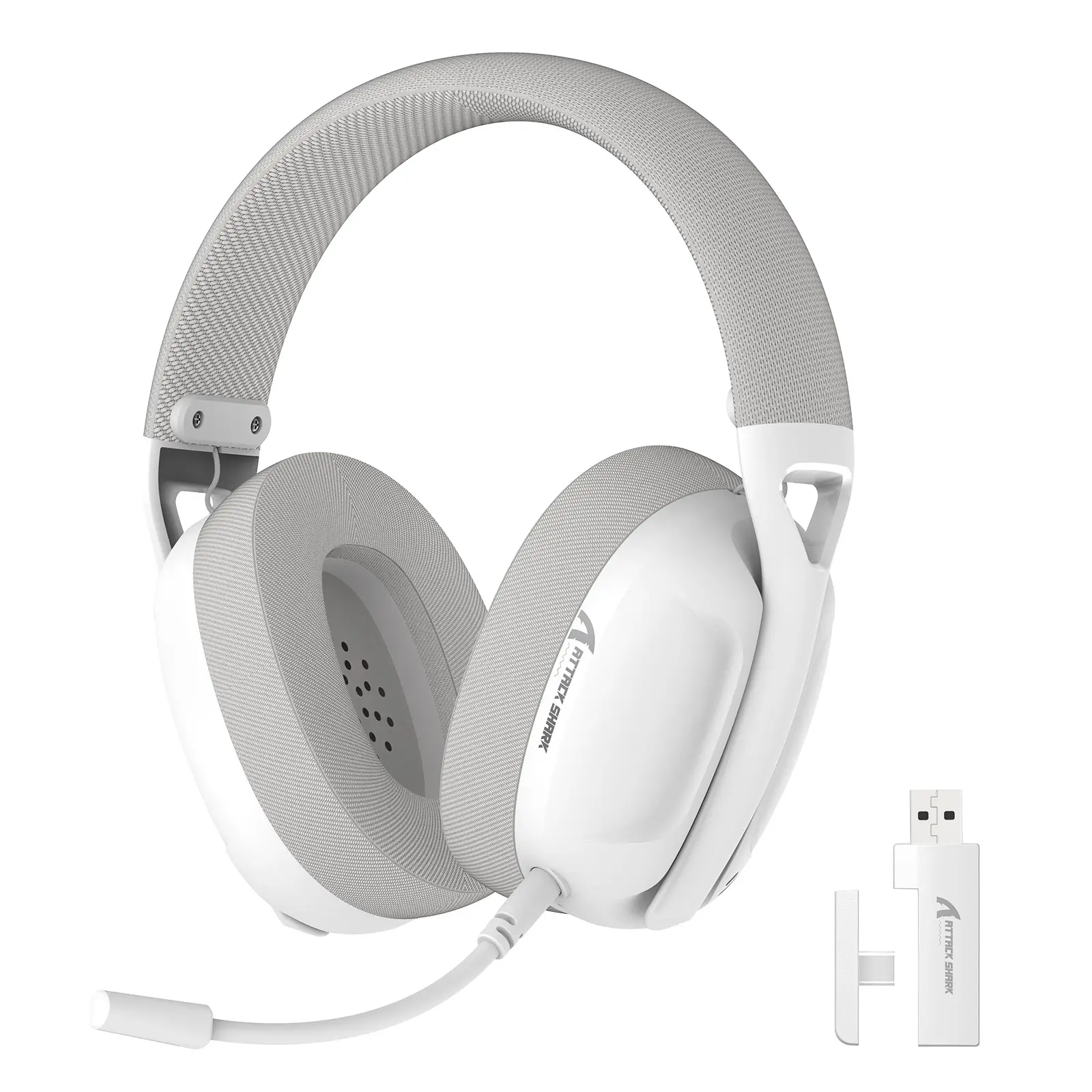 ATTACK SHARK L80 Wireless Gaming Headset, 2.4Ghz USB Gaming Headphones with Bluetooth 5.2, 50H Battery, Noise Canceling Mic, 3.5mm Wired, Over Ear Headset, PC Headsets, Wireless Headset for PC Nintendo Switch PS5 PS4 Mac, Wireless Headset Audio