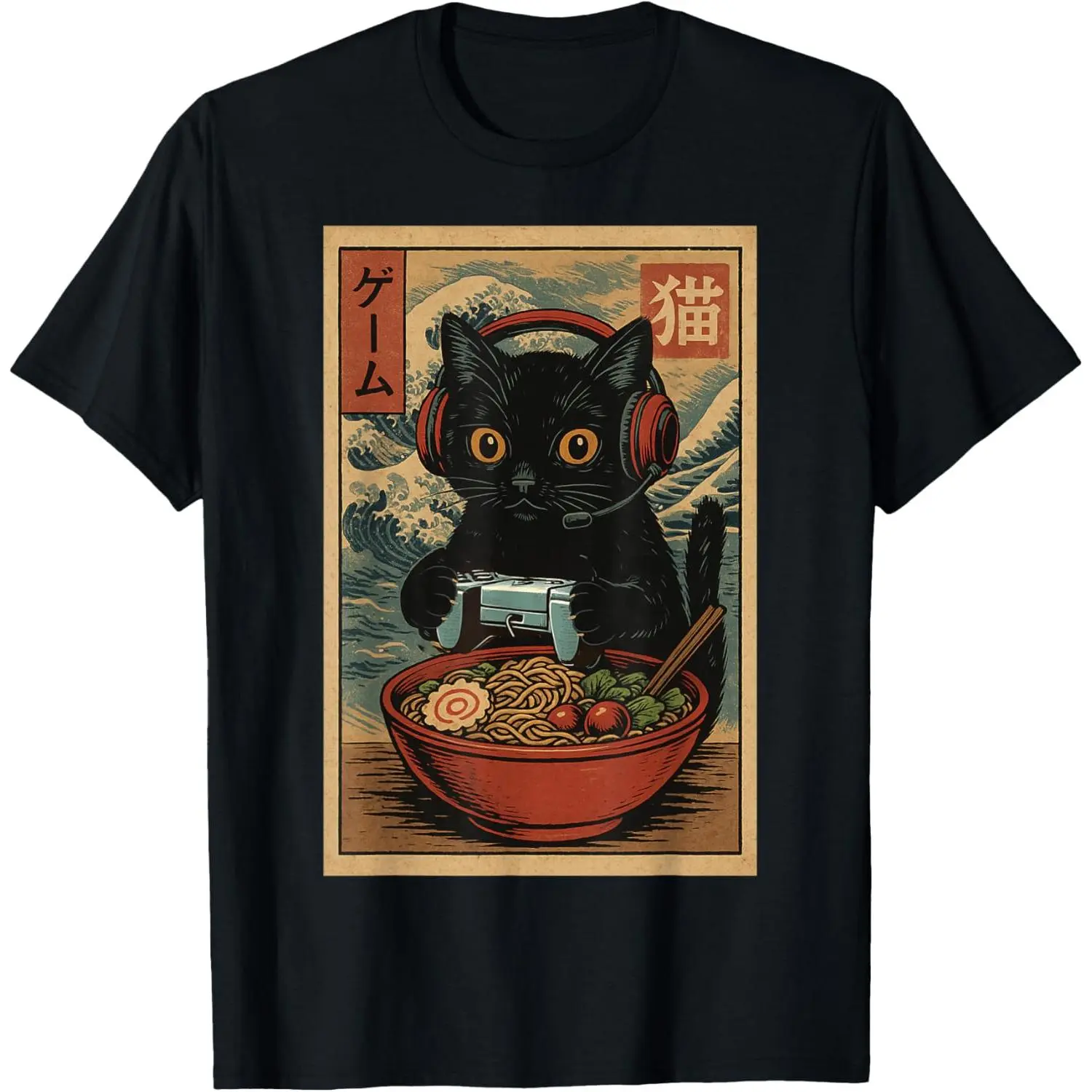 Cute Kawaii Gamer Cat Funny Ramen Retro Japanese Cat Gaming T-Shirt,dinosaur