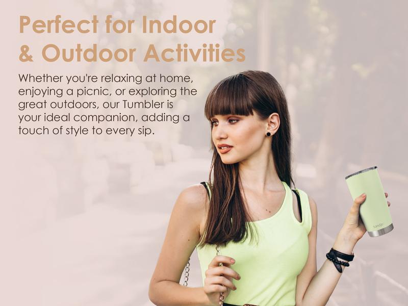 Sandjest 20oz Stainless Steel Coffee Tumbler with Lid, Insulated Vacuum Flask Travel Mug, Aesthetic Gift for Friends Women Girls Teens Valentine’s Day