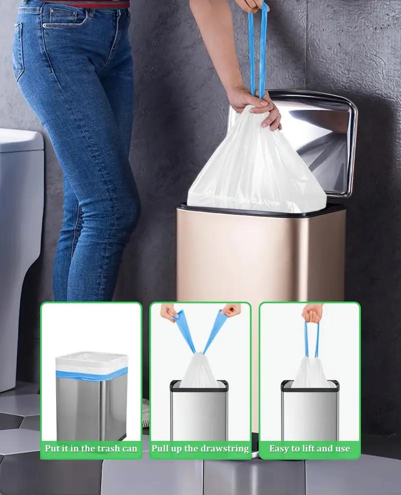124 Bags 13 Gallon Expandable Drawstring Heavy-Duty Plastic Multipurpose DisposableGarbage Bags-Super Strong, Leak-Resistant, And Odor-Proof For Bedroom, Kitchen, LivingRoom, Outdoor, And Toilet Use