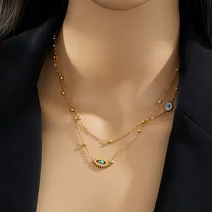 Collar doble de ojo turco