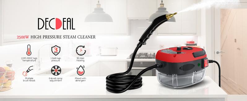 2500W Portable Handheld Steam Cleaner High Temperature Pressurized 2.2m Flexible Spray Gun 3 Brush Heads for Kitchen Bathroom Car 2500W Portable Handheld Steam Cleaner High Temperature Pressurized 2.2m Flexible Spray Gun 3 Brush Heads for Kitchen Bathroom Car
