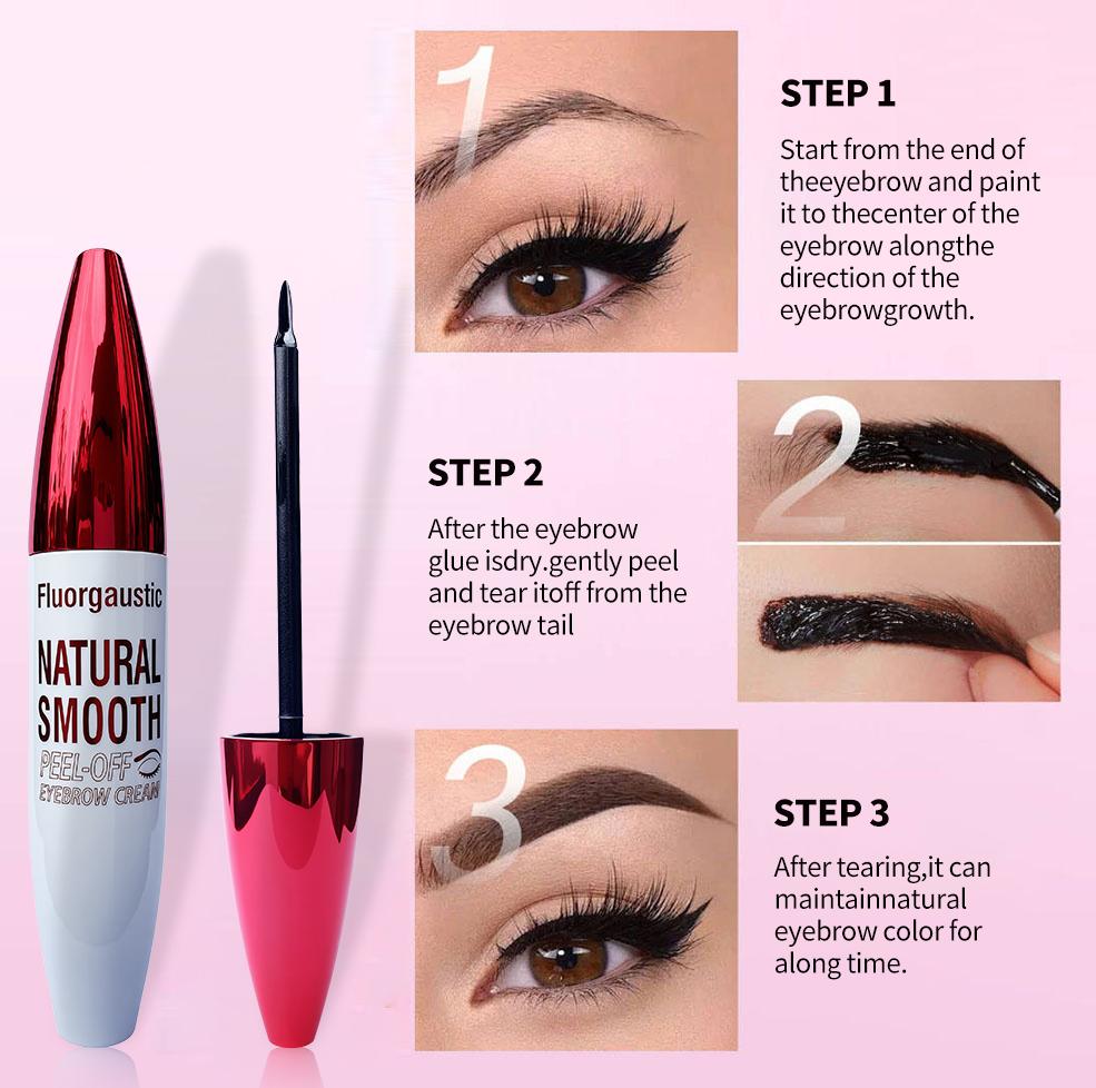 Easy Peel-Off Eyebrow Gel - Waterproof & Sweatproof, Long-Lasting Black or Brown Tattoo Tint, Film Forming, Medium Coverage for All Skin Types Waterproof Natural Shedding Eyebrow Gel Makeup Cosmetic eyebrow pencil eyebrow gel eyebrow tint  1# Darkbrown