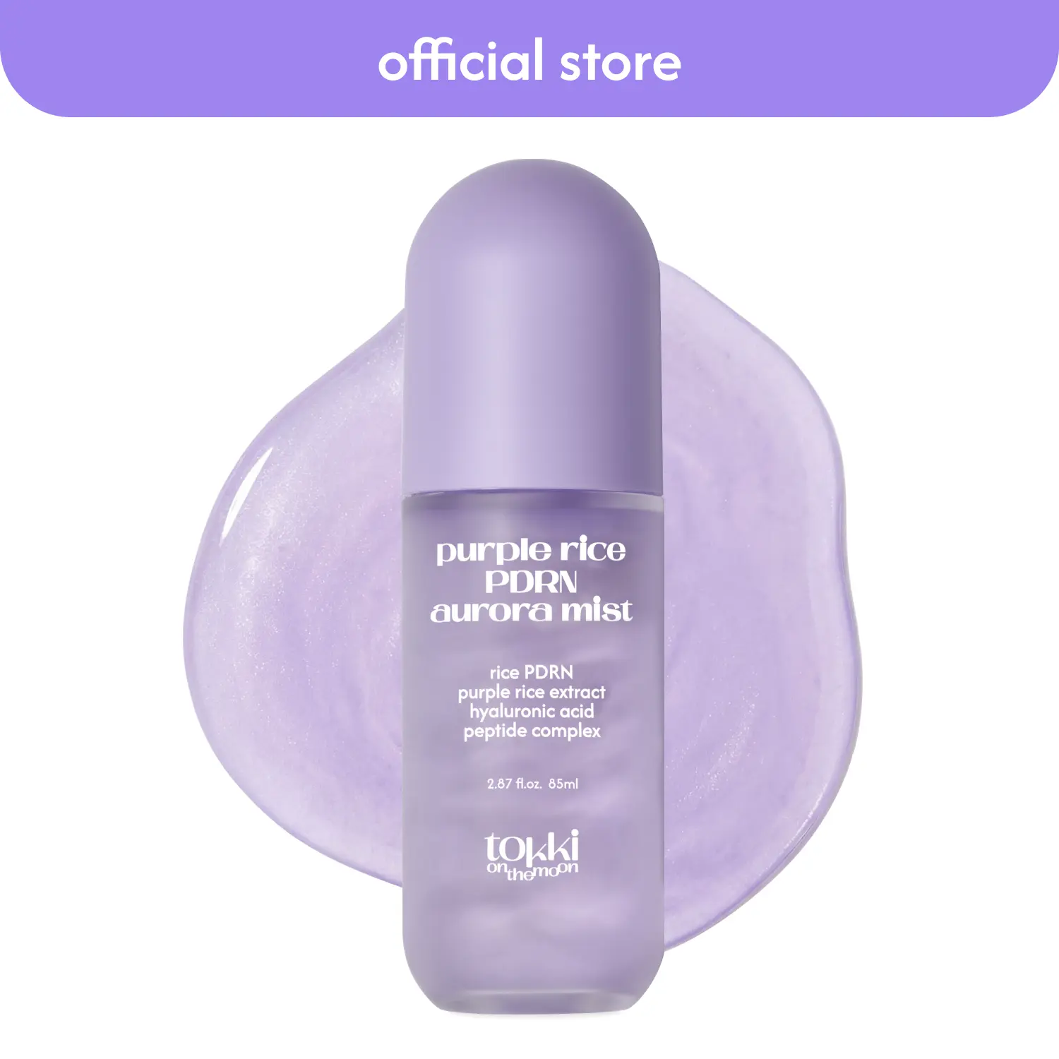 tokki on the moon purple rice PDRN aurora mist | Hydrating Facial toner mist with Rice Extract | Moisture Barrier Support | Radiant Glow | Vegan Korean Skincare | 2.87 fl.oz. (85ml)