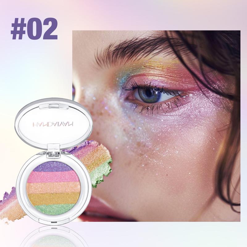 Chameleon Diamond Rainbow Eyeshadow, Multichrome Face Highlighter Palette, Multi-use, Long Lasting, High Pigment, Metallic Glitter Sparkling Eyeshadow Eyes Makeup Highlighter