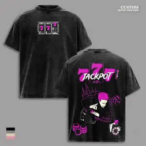 Hakari Kinji Jujutsu Kaisen Vintage Washed Oversized T-Shirt & Hoodie – 777 Jackpot Anime Graphic, Double Printed Heavyweight Cotton Streetwear, Culling Game JJK Tee Fan Gift