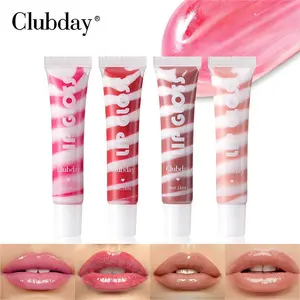 4-Color Single Spiral Jelly Lip Gloss Set- Colorful Lip Balm for Chubby Lips, Natural Luster & Moisture, Ideal for Makeup Use - Lipstick