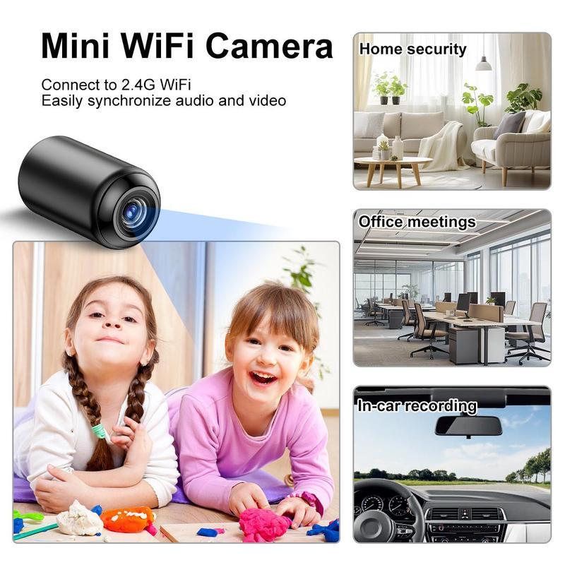 Wireless Mini Camera, 5MP WiFi Security Camera Indoor Outdoor, Smart Home Surveillance Cam with Night Vision, Motion Detection Alerts, App Control for Home Office Baby Pet Monitor (1080P Wifi Version)