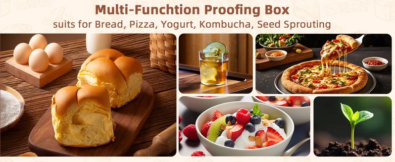 Folding Bread Proofing Box with Temp Control (50-113℉) & 48H Timer, Sourdough Proofer Box with Stainless Steel Rack, Preset Modes Dough Proofer Box for Sourdough, Making Bread, Yogurt, Pizza, Kombucha Folding Bread Proofing Box with Temp Control (50-113℉) & 48H Timer, Sourdough Proofer Box with Stainless Steel Rack, Preset Modes Dough Proofer Box for Sourdough, Making Bread, Yogurt, Pizza, Kombucha