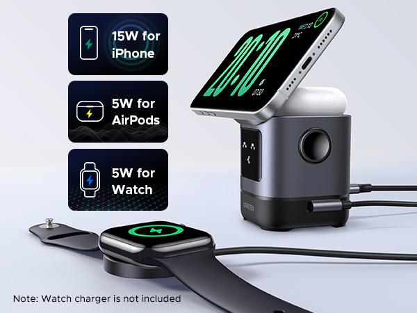 UGREEN Uno 2-in-1 Qi2 Magnetic 15W Fast Charging Wireless Charger, Foldable Charging Station, Compatible with iPhone 17/16, Airpods (No AC Adapter),  ,TikTokShopBlackFriday ,TikTokShopJumpstartSale