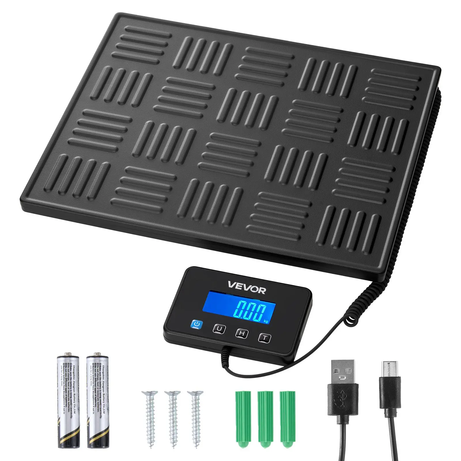 【summerfinds】VEVOR Smart Industrial Digital Postal Scale, 0.7 oz/3.5 oz Dual Accuracy, 660 lbs Commercial Scale with Hold/Tare Functions & LCD Display, for Packages & Postage, Battery & Charging Cable Included, Smart Industrial Scales
